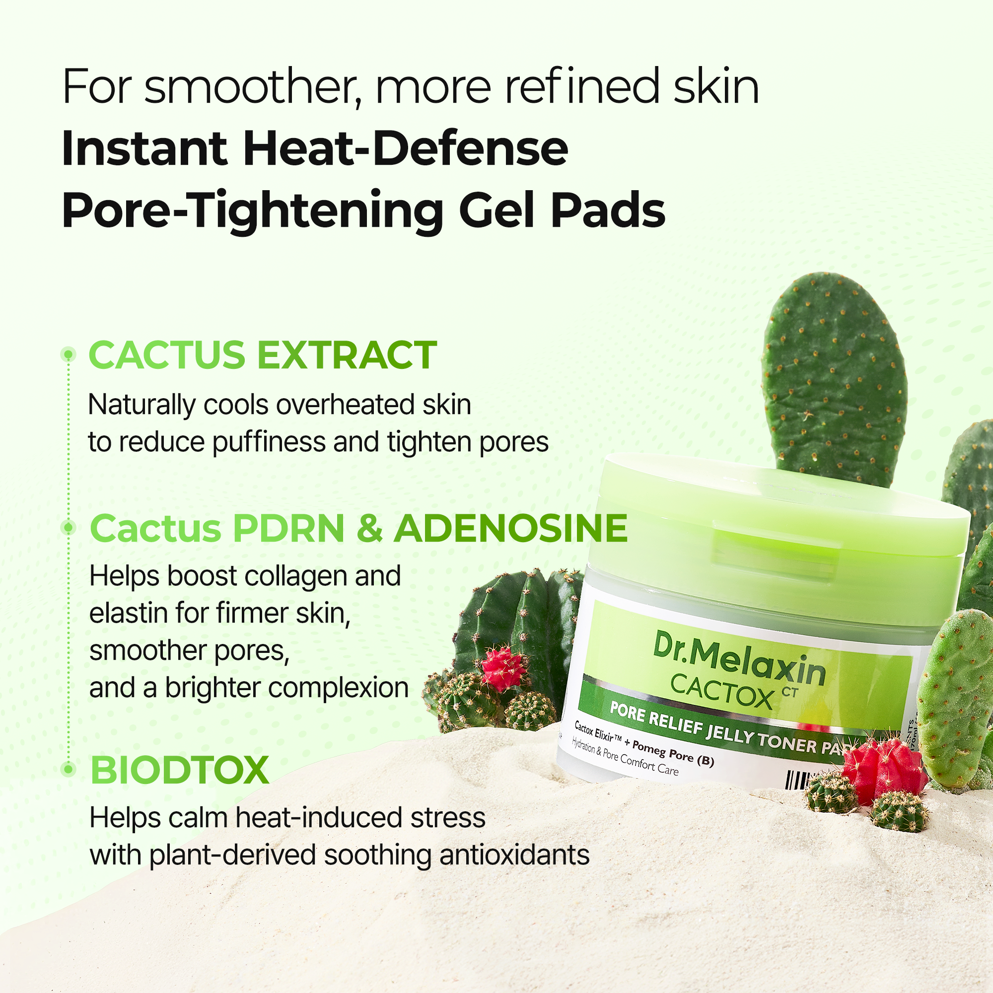 CACTOX Pore Relief Jelly Toner 60 Pads